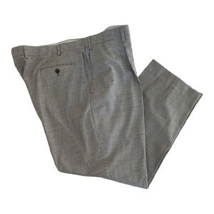 Hart Schaffner Marx Dress Pants Mens 42R X 28” Black Check Wool Spandex Pleated
